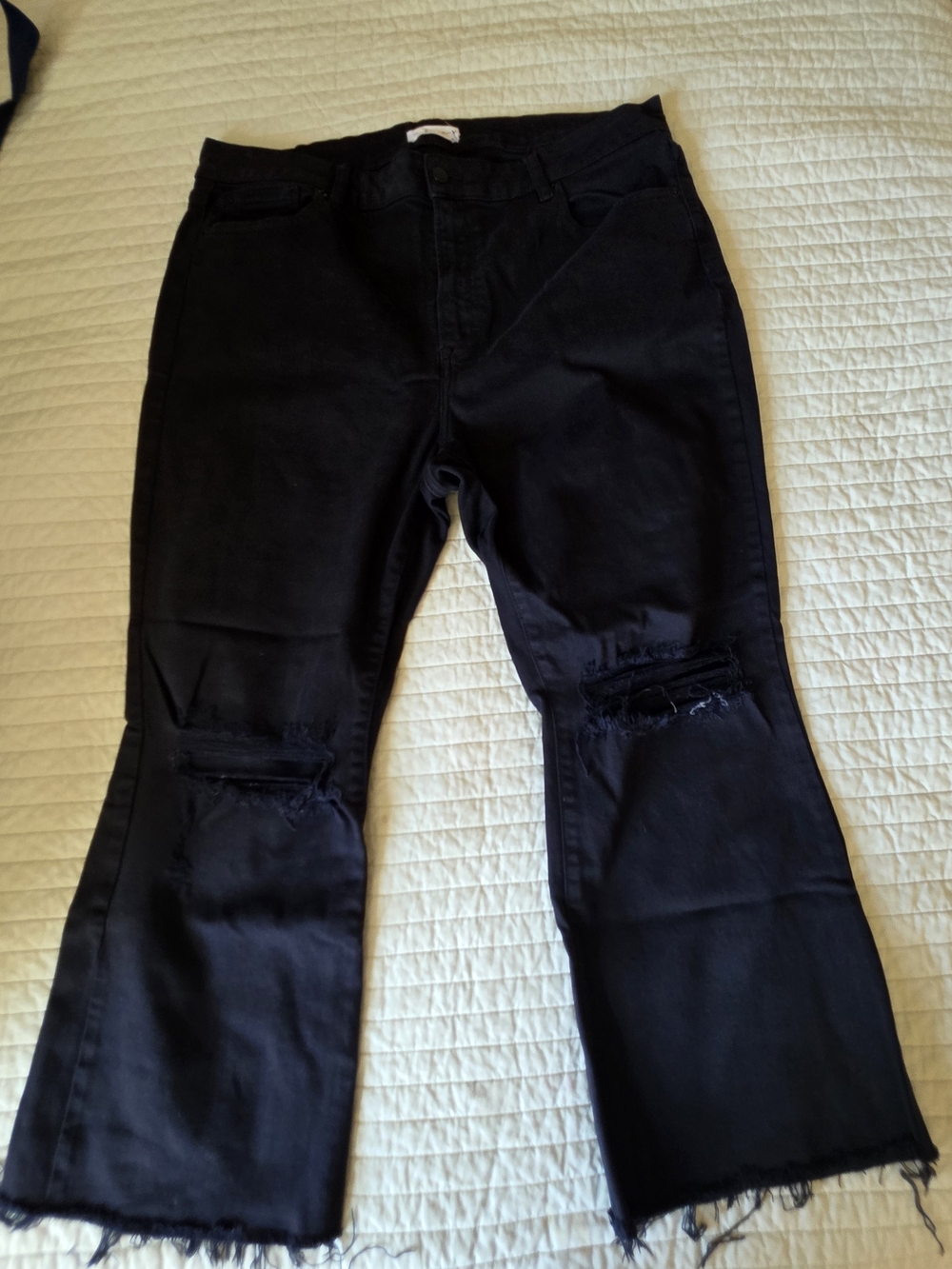 CJLA Kate Slim Distressed Black Straight-Leg Jeans